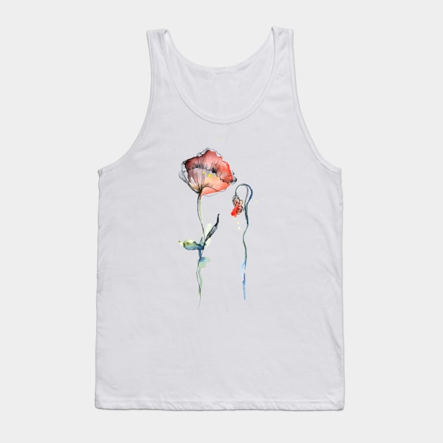 Poppies Tank Top by Maria Mi Art